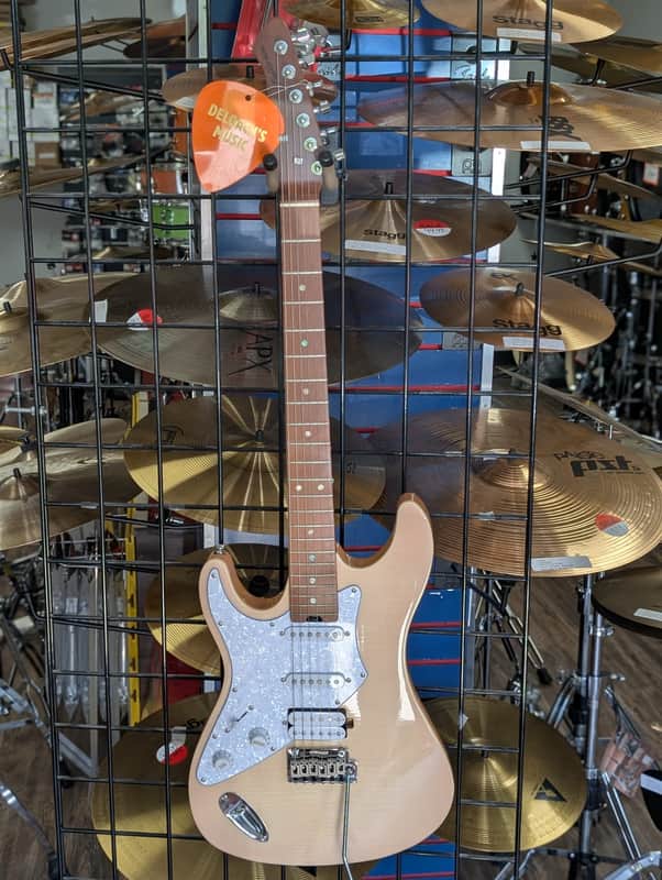 Aria Pro II 714-MK2 Fullerton HSS Electric Guitar – Marble White